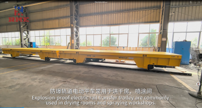 Explosion-proof Rail transfer trolley for Sandblasting Room